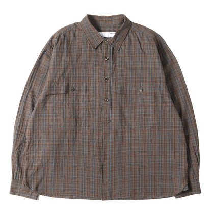 25AW オーバーサイズ チェック フェイクプルオーバー シャツ(Bro Shirt)