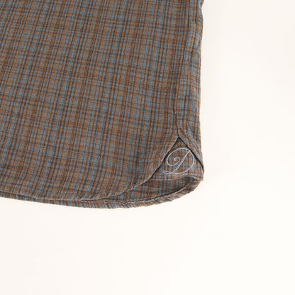 25AW オーバーサイズ チェック フェイクプルオーバー シャツ(Bro Shirt)