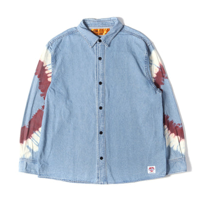24SS タイダイ染め ウォッシュ加工 デニムシャツ(L/S TIE DYE SLEEVE DENIM SHIRT)
