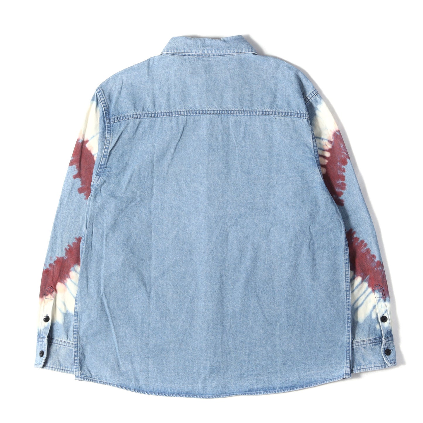 24SS タイダイ染め ウォッシュ加工 デニムシャツ(L/S TIE DYE SLEEVE DENIM SHIRT)