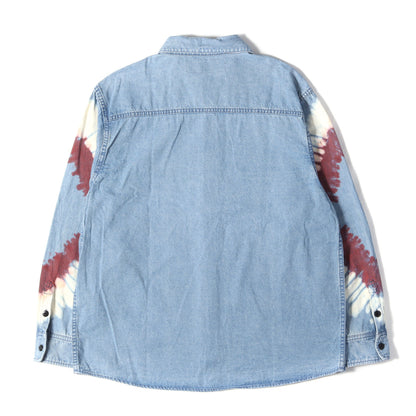 24SS タイダイ染め ウォッシュ加工 デニムシャツ(L/S TIE DYE SLEEVE DENIM SHIRT)