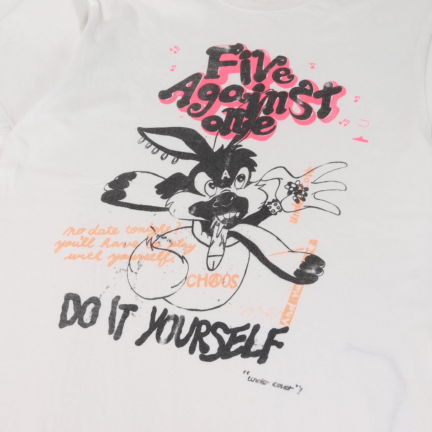 00s ×VANDALIZE FIVE AGAINST 手刷りプリント Tシャツ