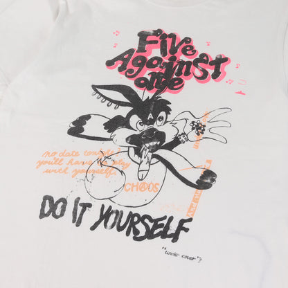 00s ×VANDALIZE FIVE AGAINST 手刷りプリント Tシャツ
