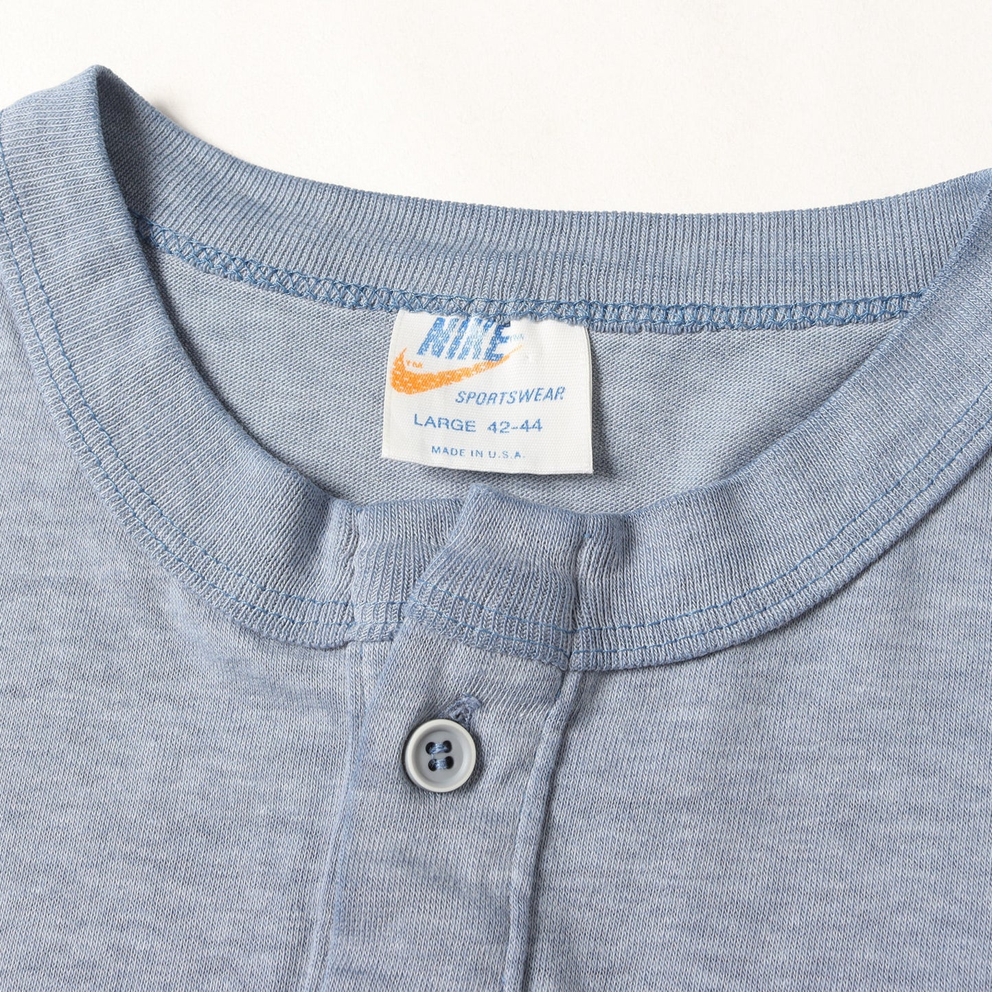 [希少 オレンジタグ] 70s 袖デカロゴ ヘンリーネック ロングスリーブ Tシャツ USA製