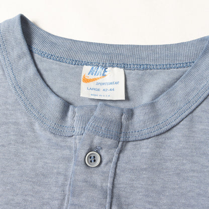 [希少 オレンジタグ] 70s 袖デカロゴ ヘンリーネック ロングスリーブ Tシャツ USA製
