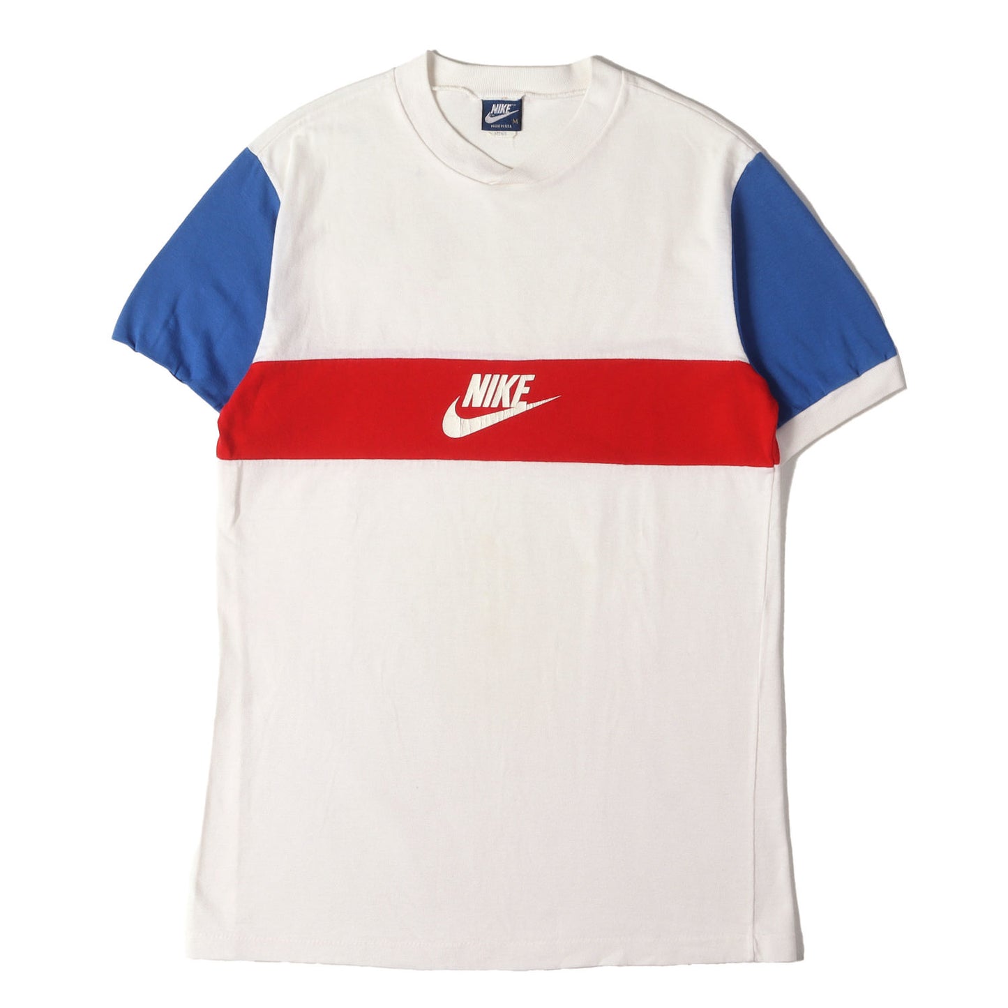 [希少 紺タグ] 80s トリコロールカラー 切替え Tシャツ USA製