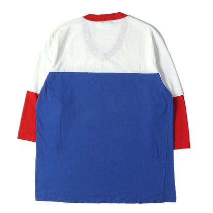 [希少 オレンジタグ] 70s フットボール Vネック 7分袖 Tシャツ USA製