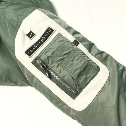 the Shepherd ×fragment design ×ALPHA 袖レザー MA-1 ボンバージャケット