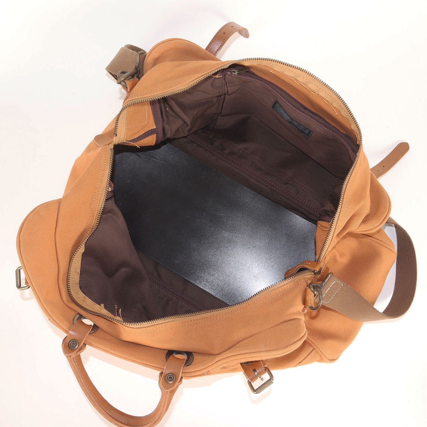 レザーハンドル キャンバス 2WAY ボストンバッグ