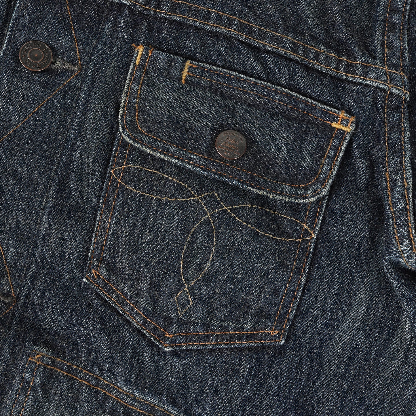 ヴィンテージ加工 メダリオンステッチ デニムジャケット (ROPER DENIM JACKET)