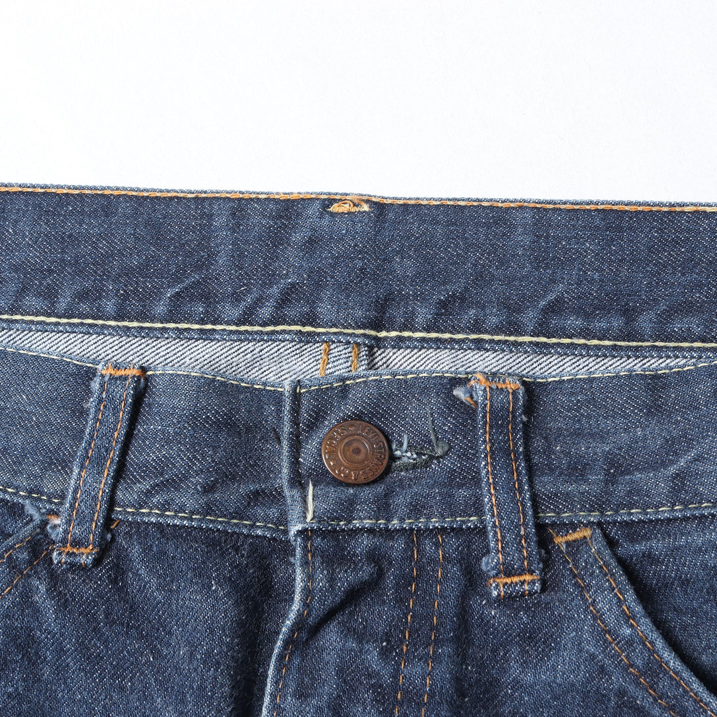 [希少モデル 濃紺] 60s 606 Big E デニムパンツ / USA製 ボタン裏刻印1