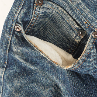 [雰囲気抜群 ヒゲあり] 70s 501 66前期 Big E デニムパンツ / USA製 ボタン裏刻印2