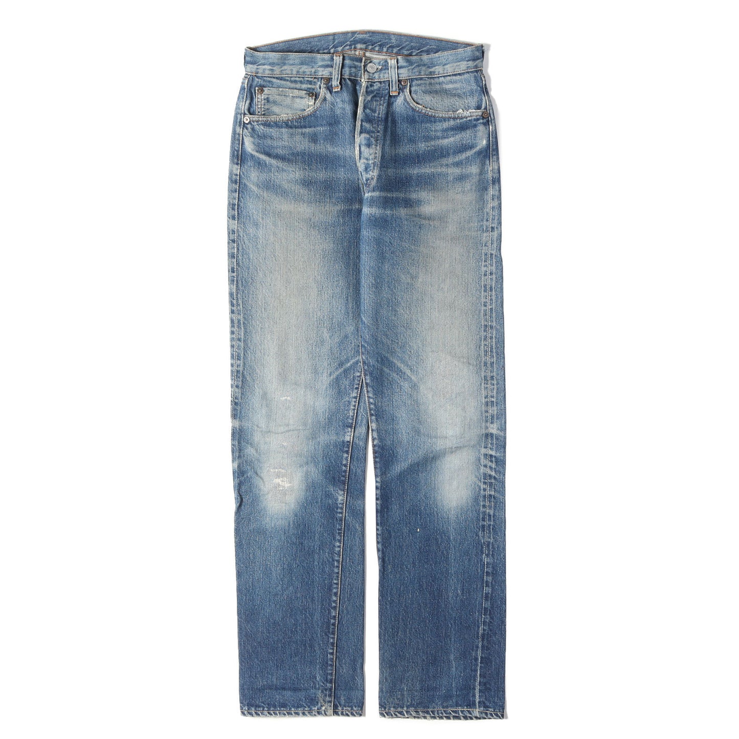 [雰囲気抜群 ヒゲあり] 70s 501 66前期 Big E デニムパンツ / USA製 ボタン裏刻印2