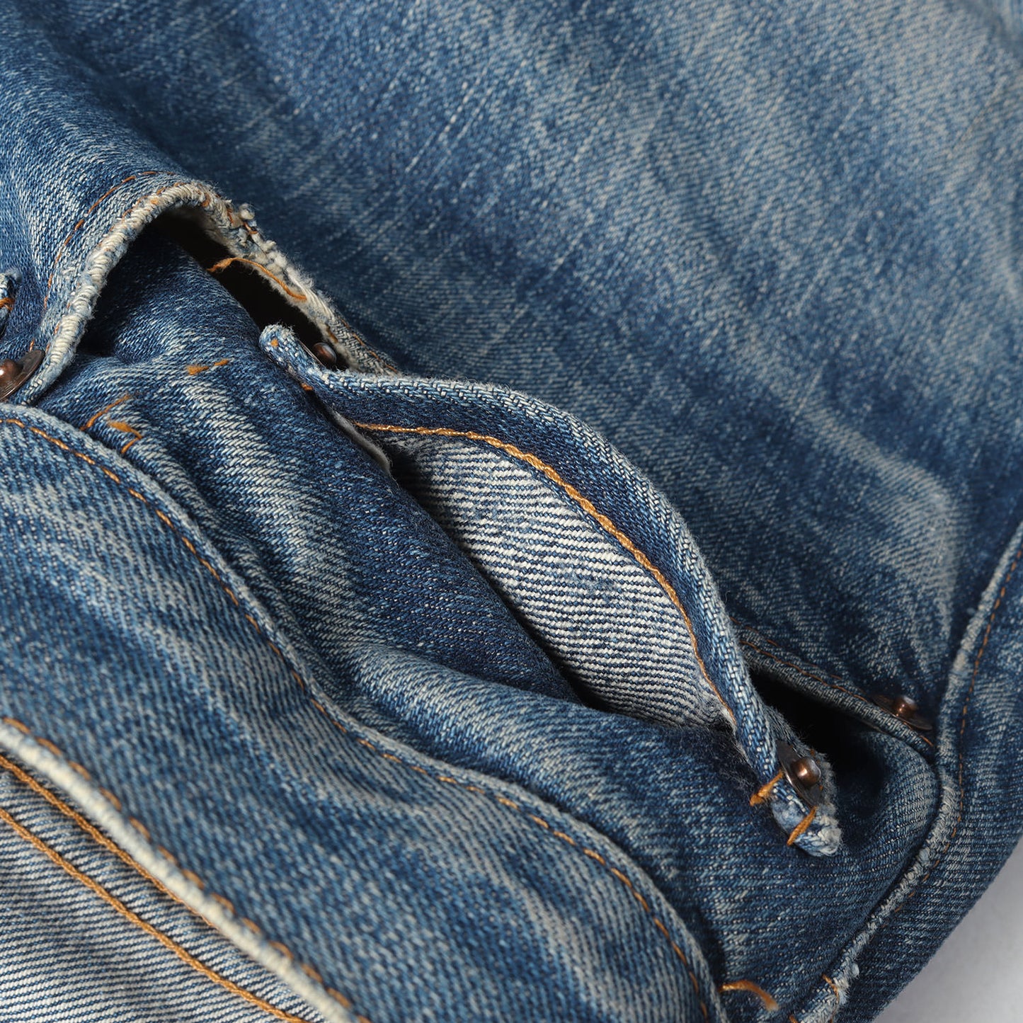 [雰囲気抜群 ヒゲあり] 70s 501 66前期 Big E デニムパンツ / USA製 ボタン裏刻印2