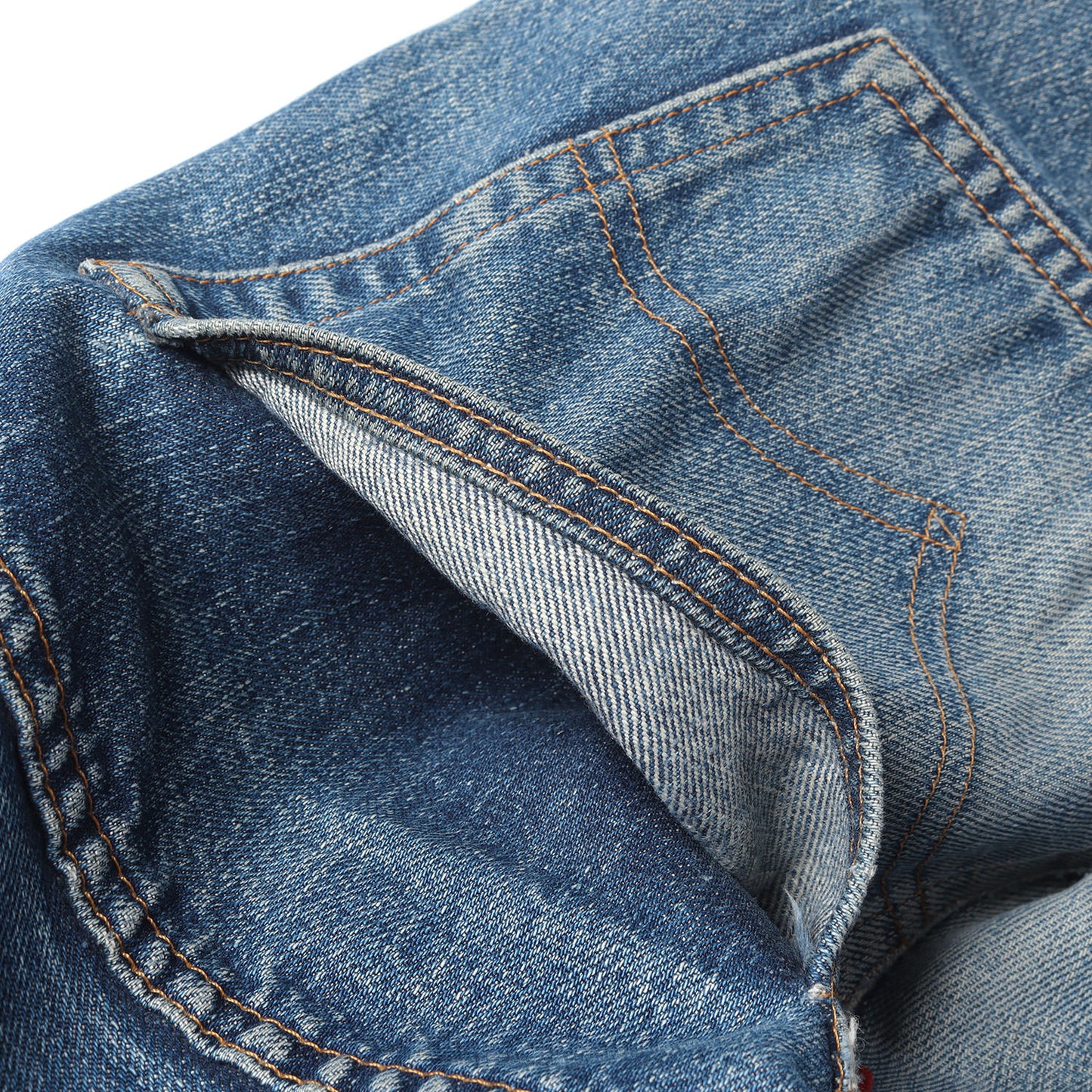 [雰囲気抜群 ヒゲあり] 70s 501 66前期 Big E デニムパンツ / USA製 ボタン裏刻印2