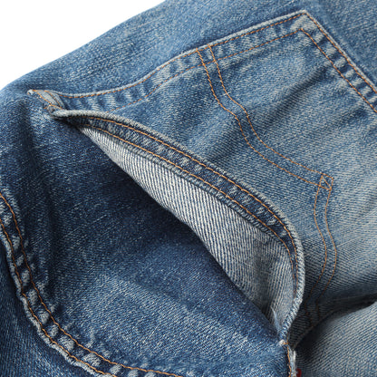 [雰囲気抜群 ヒゲあり] 70s 501 66前期 Big E デニムパンツ / USA製 ボタン裏刻印2