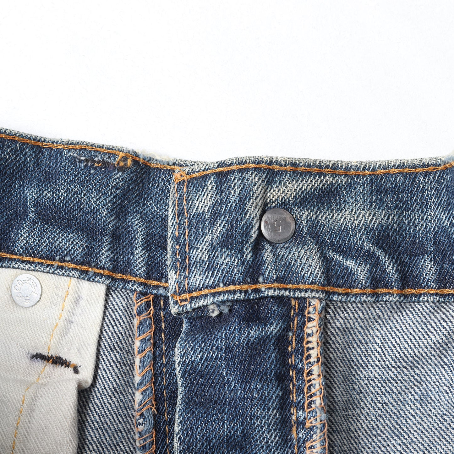 [雰囲気抜群 両耳付き] 70s 505-0217 66前期 Big E デニムパンツ / USA製 ボタン裏刻印5