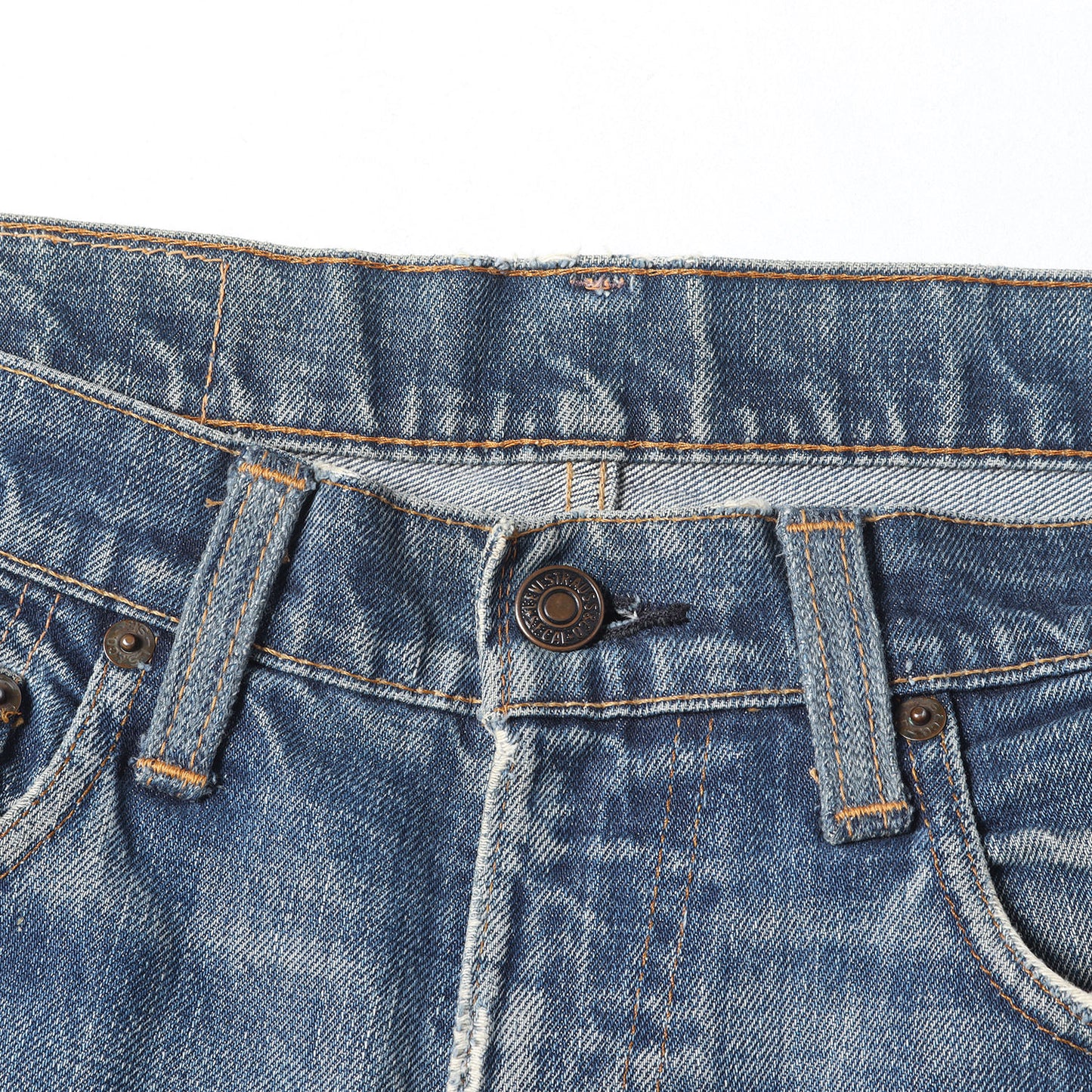 [雰囲気抜群 両耳付き] 70s 505-0217 66前期 Big E デニムパンツ / USA製 ボタン裏刻印5