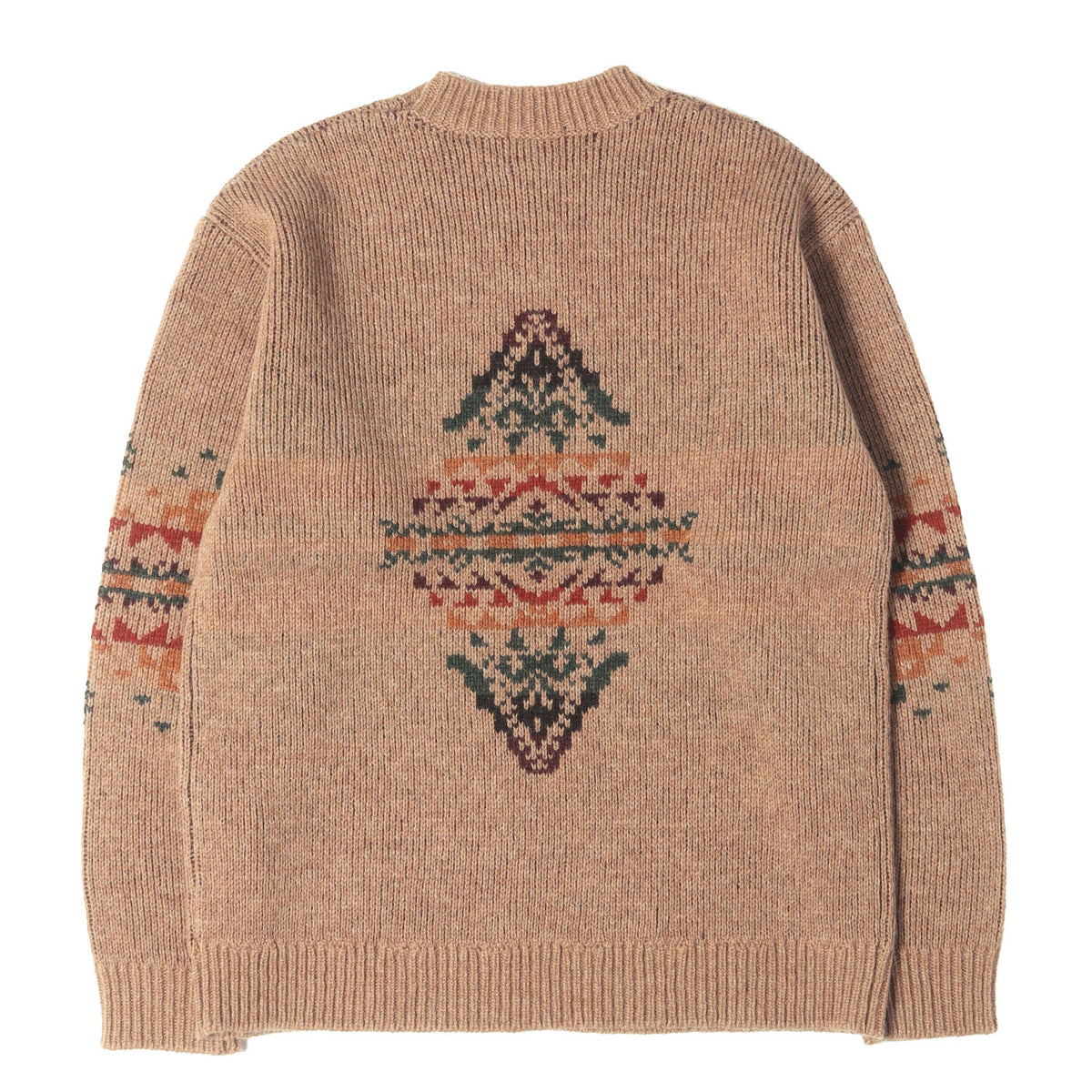 25AW ネイティブ柄 シェットランドウール クルーネック ニット