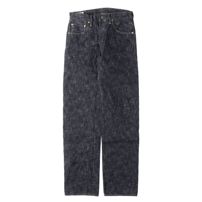 冬季限定 雪さらし加工 17oz 鬼絣 ジャストライト ストレート デニムパンツ (ONI270-Kasuri)