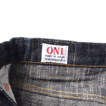 冬季限定 雪さらし加工 17oz 鬼絣 ジャストライト ストレート デニムパンツ (ONI270-Kasuri)
