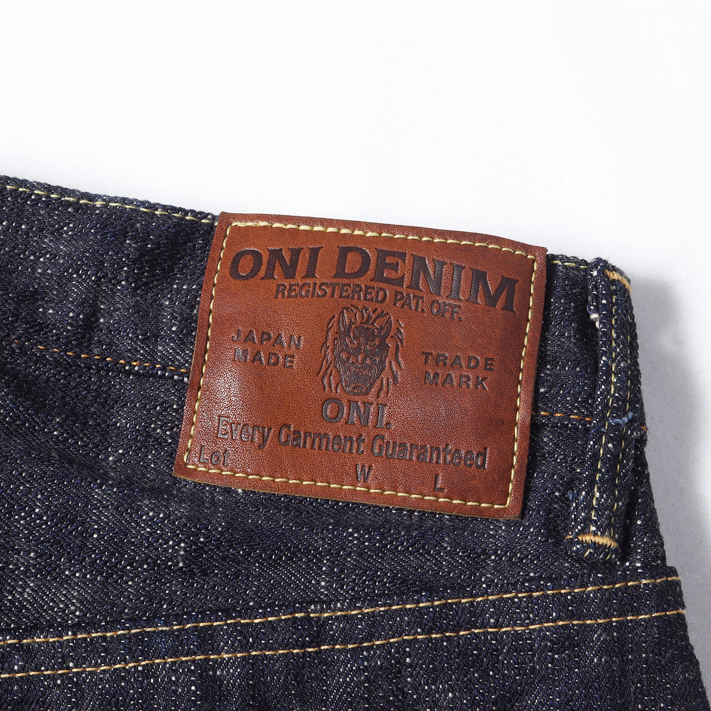 冬季限定 雪さらし加工 17oz 鬼絣 ジャストライト ストレート デニムパンツ (ONI270-Kasuri)