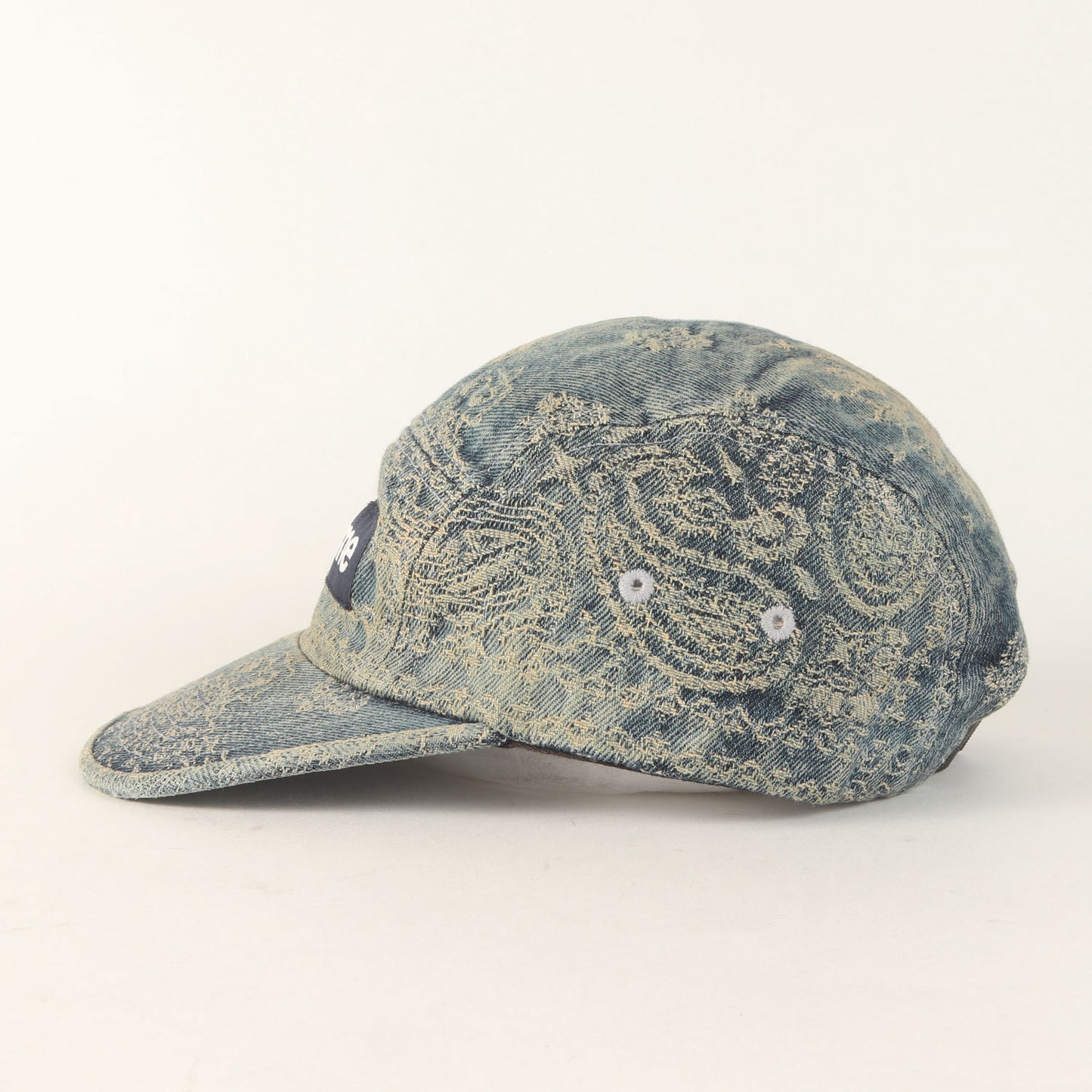 25SS バンダナ柄 ジャガード デニム BOXロゴ キャンプキャップ(Bandana Jacquard Denim Camp Cap)
