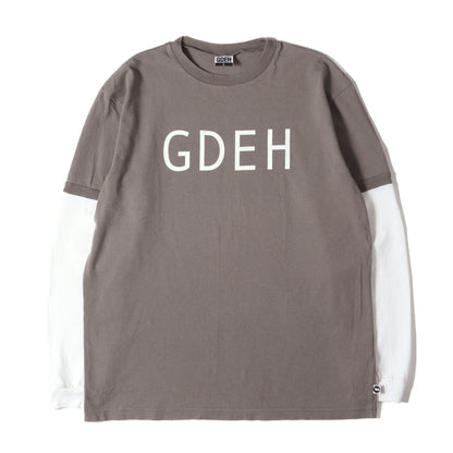 00s GDEHロゴ 切替し ロングスリーブ Tシャツ