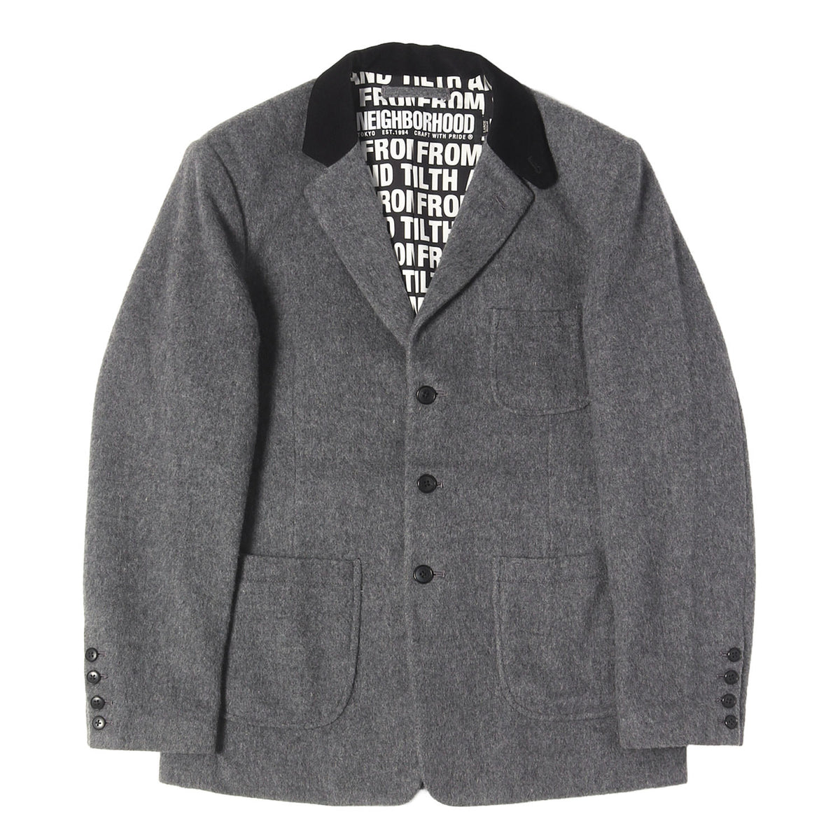 シャギーウール 3つボタン テーラードジャケット(BLACKJACK / W-JKT)