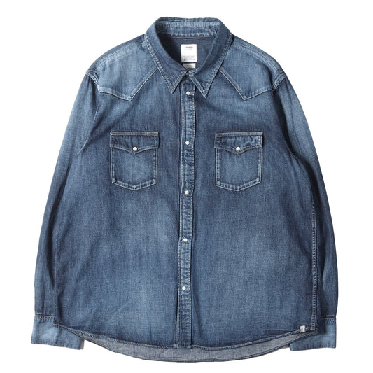 25SS ヴィンテージ加工 ウエスタン デニムシャツ(SOCIAL SCULPTURE SHIRT DMGD)