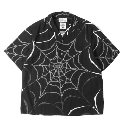 21AW ×WOLF'S HEAD スパイダーウェブ ハワイアンシャツ / アロハシャツ(S/S HAWAIIAN SHIRT)