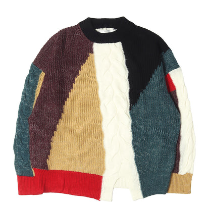 マルチパネル クルーネック ニット セーター(Multi Panel Gauge Knit)