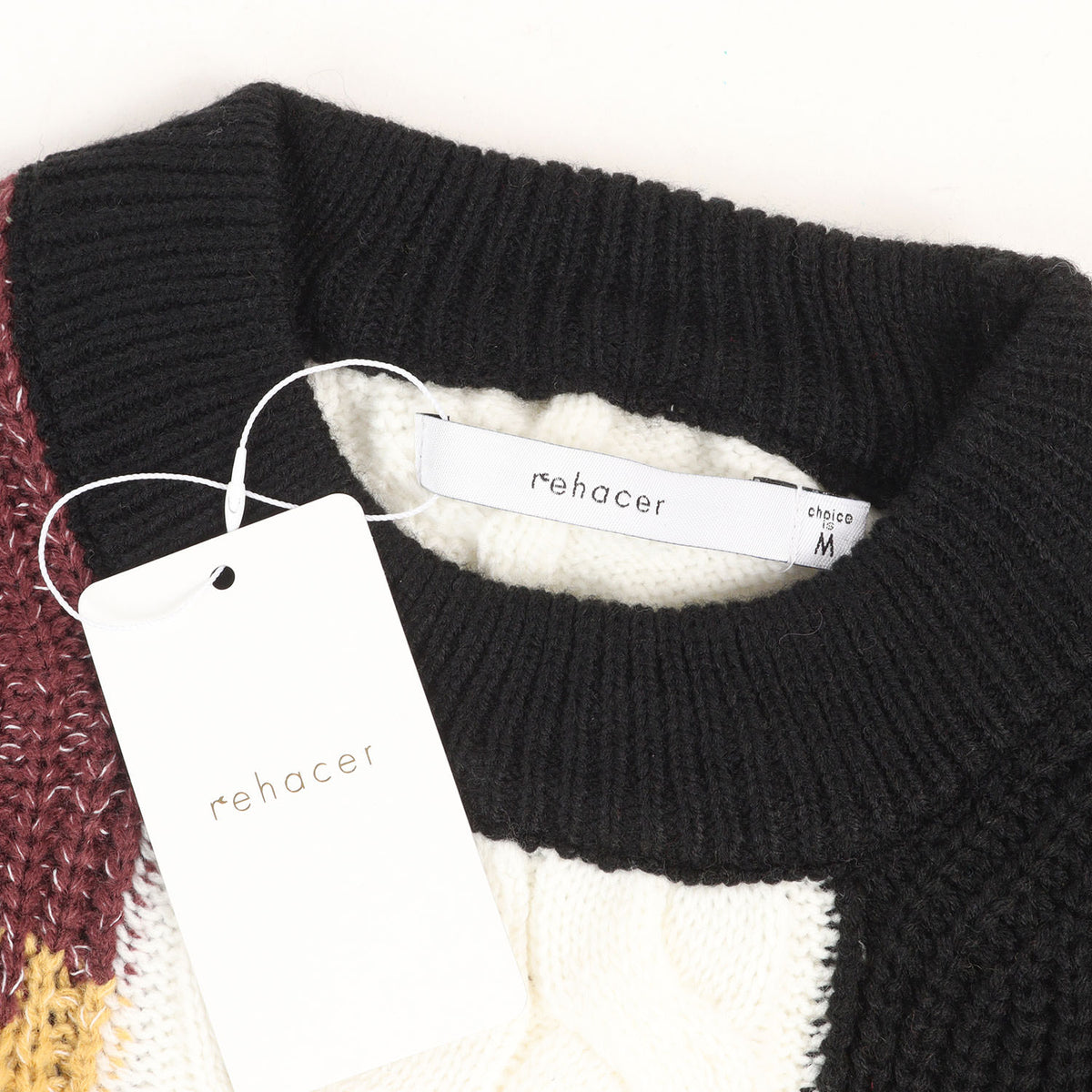 マルチパネル クルーネック ニット セーター(Multi Panel Gauge Knit)