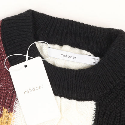 マルチパネル クルーネック ニット セーター(Multi Panel Gauge Knit)