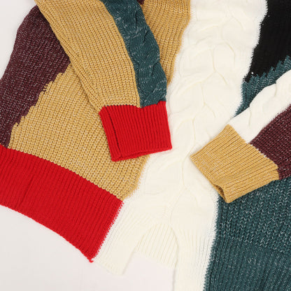 マルチパネル クルーネック ニット セーター(Multi Panel Gauge Knit)