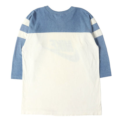 [希少 紺タグ] 80s スウッシュロゴ プリント 7分袖 フットボール Tシャツ USA製