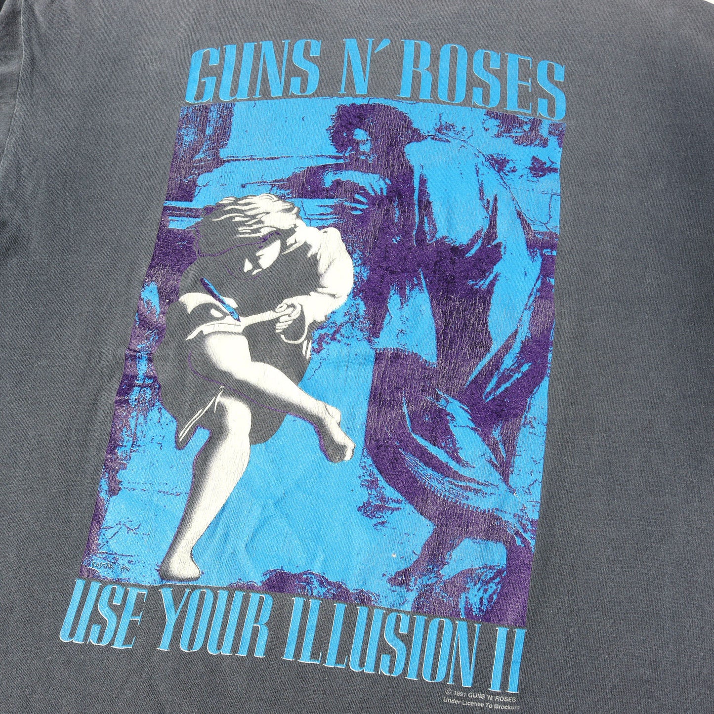 [雰囲気抜群] 90s Guns N Roses Use Your Illusion ガンズ・アンド・ローゼズ Tシャツ / USA製 BROCKUM