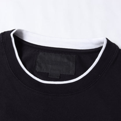 26SS レイヤードデザイン ロングスリーブ ポケット Tシャツ(BW . LAYERED TRIM CREWNECK LS)