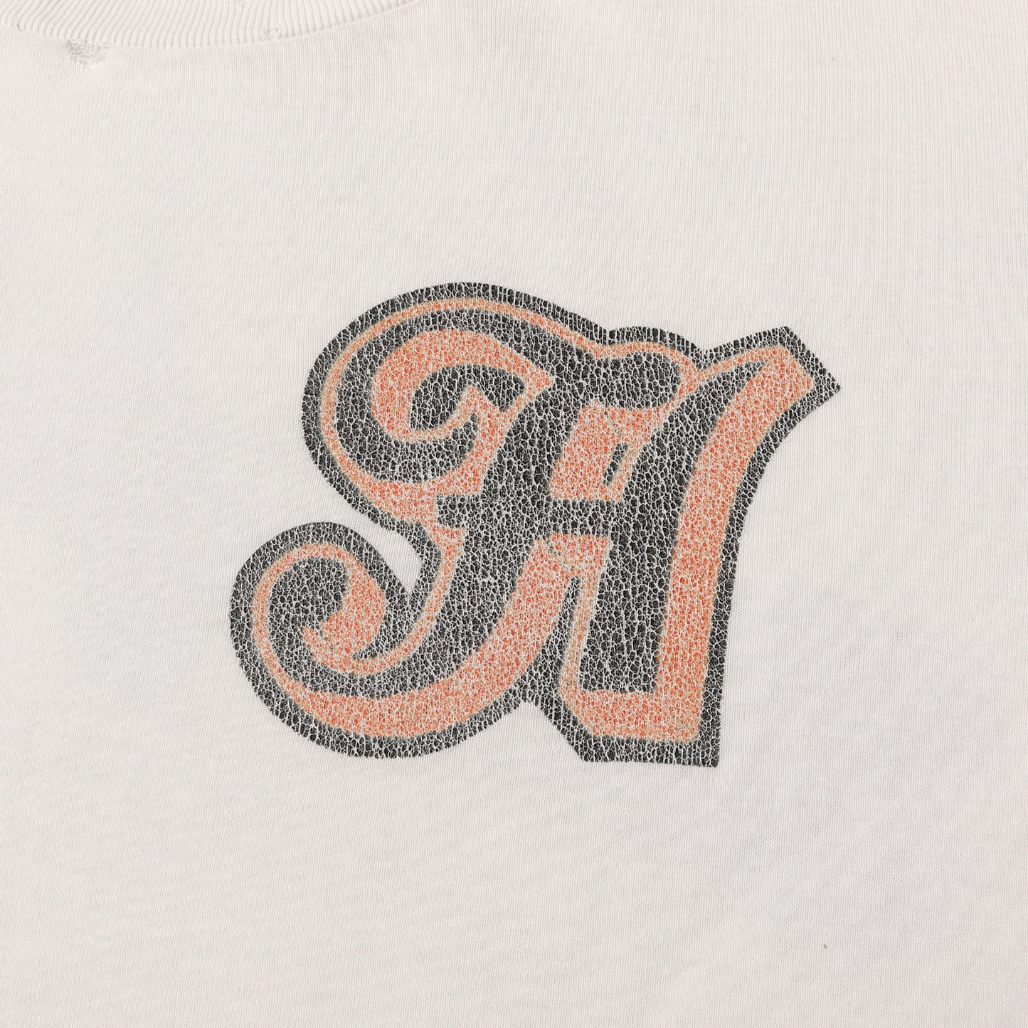 00AW THS期 ダメージ加工 転写プリント Tシャツ