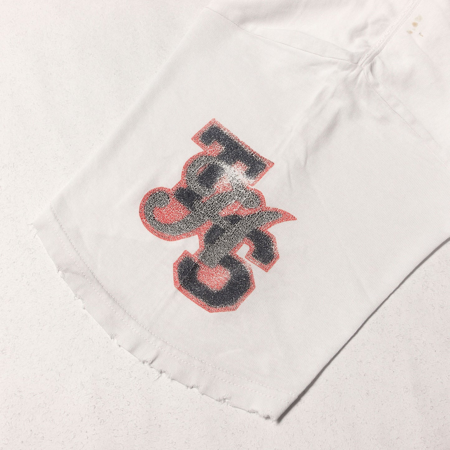 00AW THS期 ダメージ加工 転写プリント Tシャツ