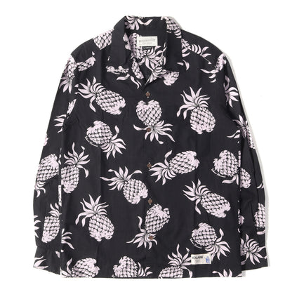 ×IOLANI パイナップル柄 ロングスリーブ アロハシャツ(NHIL. ALOHA / CRE-SHIRT. LS)
