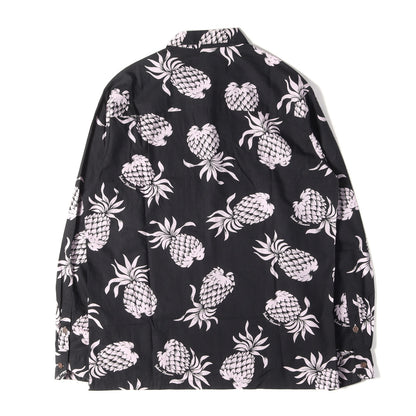 ×IOLANI パイナップル柄 ロングスリーブ アロハシャツ(NHIL. ALOHA / CRE-SHIRT. LS)