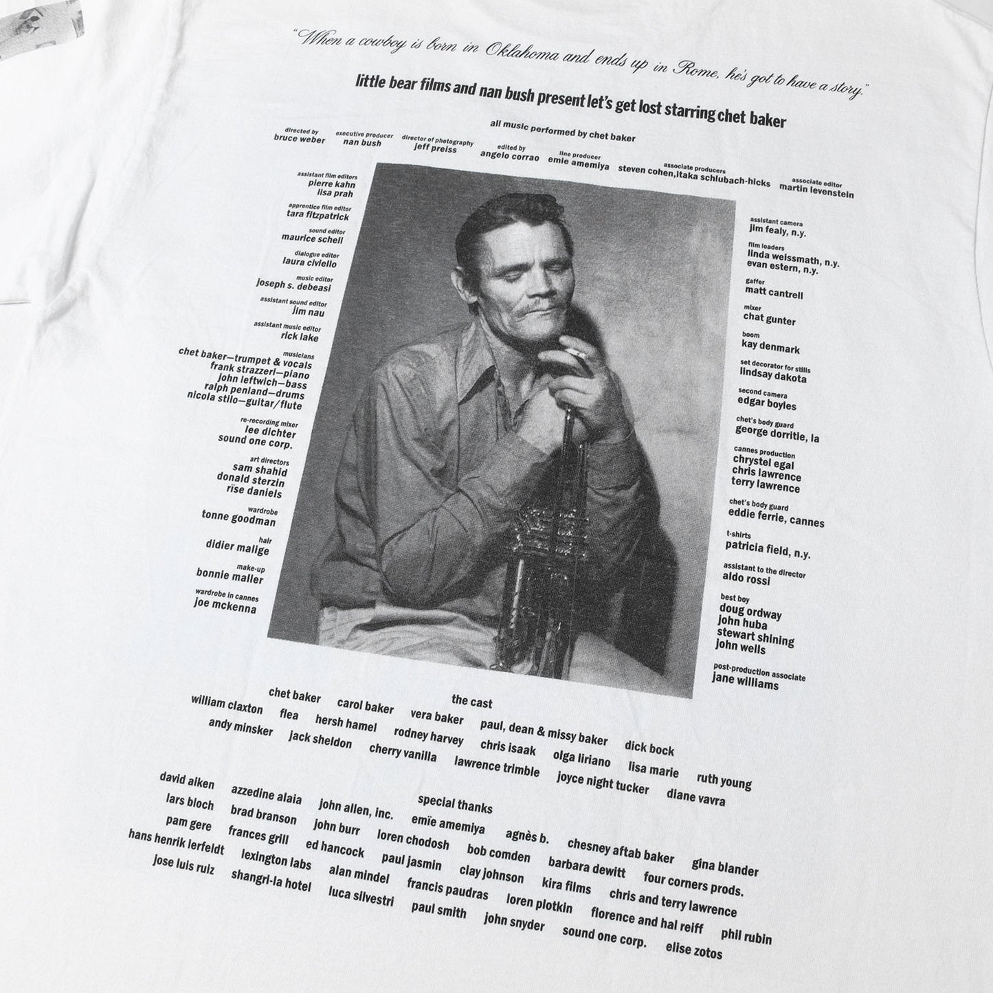 25AW ×Let’s get Lost チェット・ベイカー フォト Tシャツ