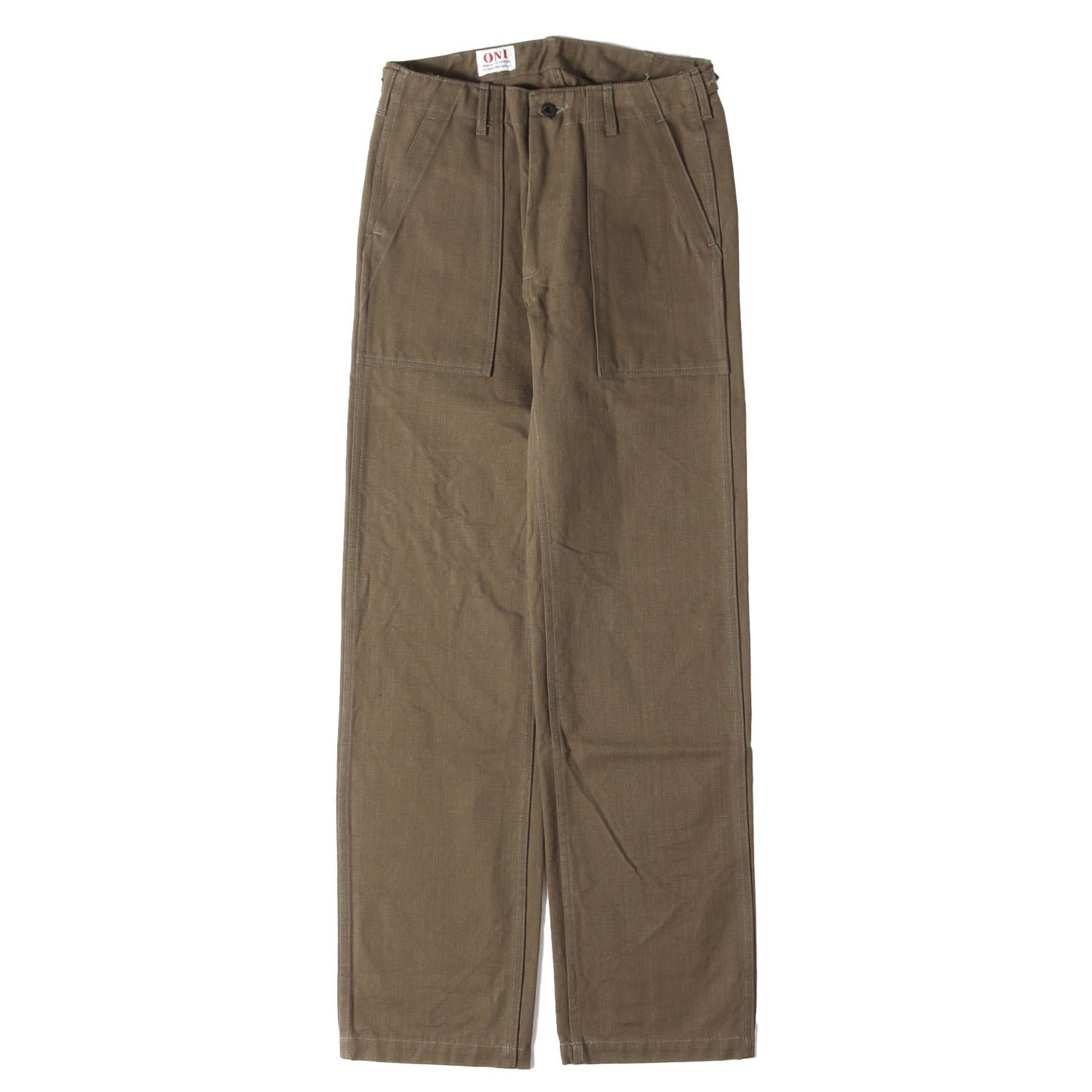 13oz 硫化染め ヘビーオックス ワイドストレート ベイカーパンツ (ONI-207HOX-OLB)
