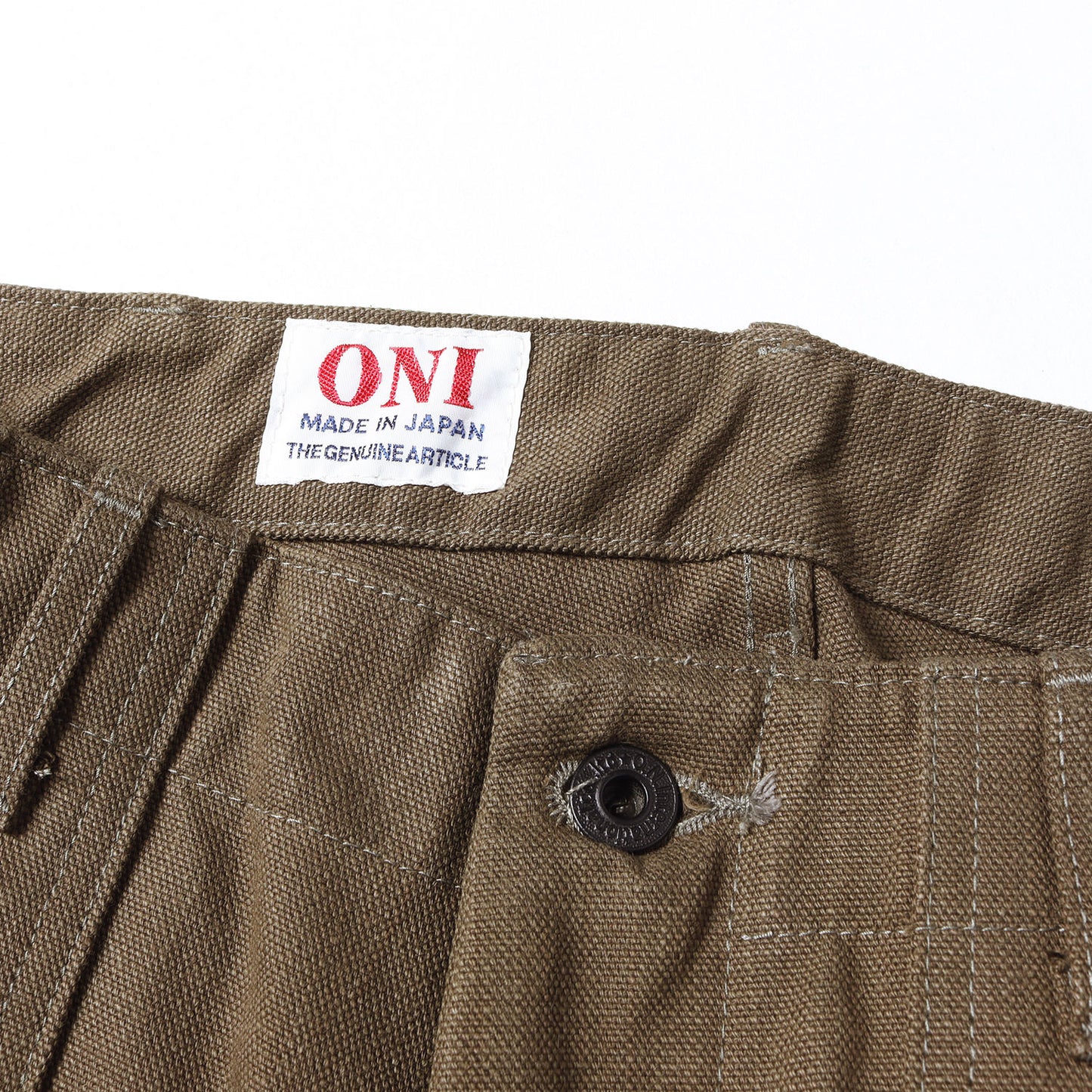 13oz 硫化染め ヘビーオックス ワイドストレート ベイカーパンツ (ONI-207HOX-OLB)