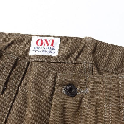 13oz 硫化染め ヘビーオックス ワイドストレート ベイカーパンツ (ONI-207HOX-OLB)