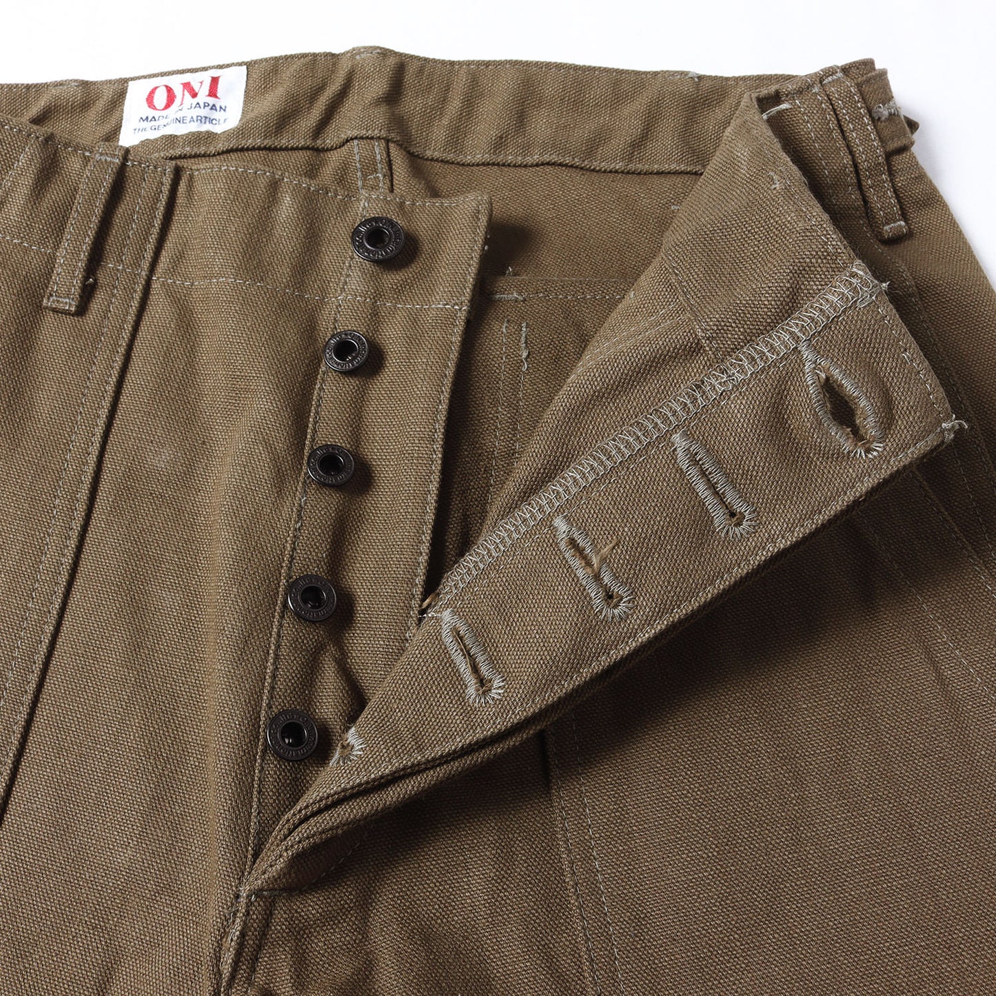 13oz 硫化染め ヘビーオックス ワイドストレート ベイカーパンツ (ONI-207HOX-OLB)