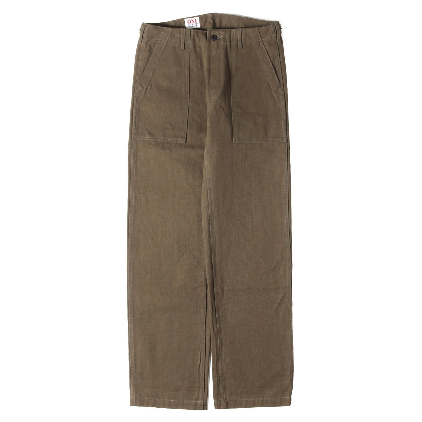 13oz 硫化染め ヘビーオックス ワイドストレート ベイカーパンツ (ONI-207HOX-OLB)