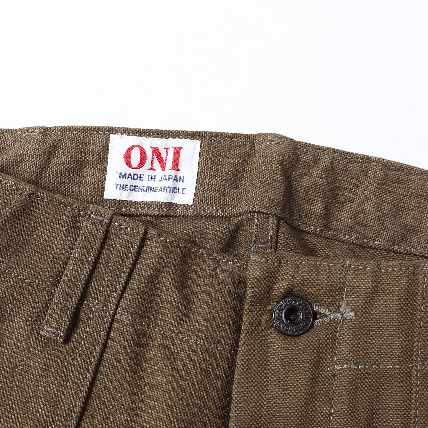 13oz 硫化染め ヘビーオックス ワイドストレート ベイカーパンツ (ONI-207HOX-OLB)