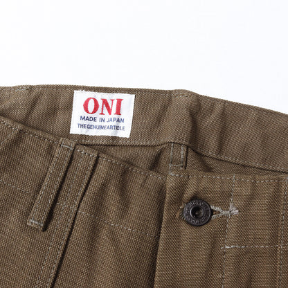 13oz 硫化染め ヘビーオックス ワイドストレート ベイカーパンツ (ONI-207HOX-OLB)